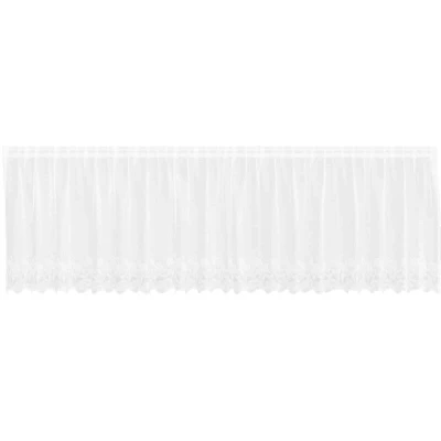 Image of Lace Curtain with Curtains Floral White 500 x 100 cm Polyester Vidaxl
