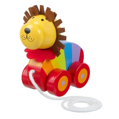Image of Orange Tree Toys Lion Pull Along Wooden Toy