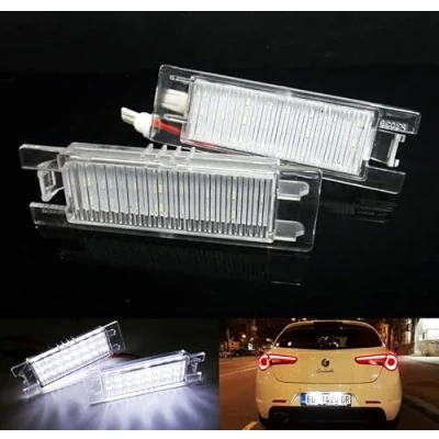 Image of RZG 2x LED Licence Number Plate Light White Canbus Fit For AR 147 156 159 166 Brera Giulietta GT Coupe Spider MiTo