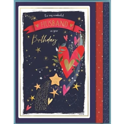 Image of ICG Ltd for My Wonderful Husband On His Birthday Boxed Large Card ICG9094