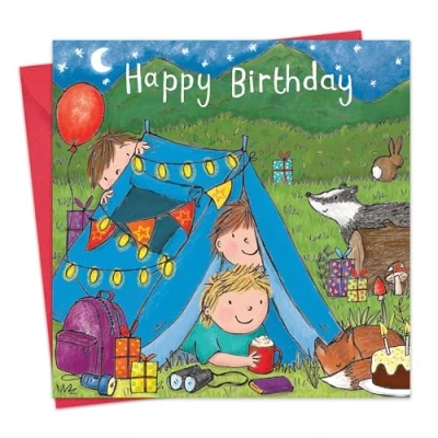 Image of Twizler Happy Birthday Card with Camping Boys Boy For Kids Childrens Cards Presents