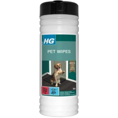 Image of HG Pet Wipes, Wet Wipes for Dogs, Animal &amp; Safe Cleaner, Alcohol Free, Strong Soft Cleaning Paws, Coats, Ears Eyes 50