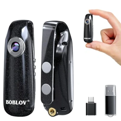 Image of BOBLOV 007 Small Body Cameras, Easy User Friendly, Portable Pocket Tiny Cams with Back Clip,1080P Mini Camera Bodycams, Loop Recording for Bike/Pet/Home/Proof (No Card Style)