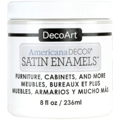 Image of Deco Art Americana Décor Satin Enamels Bottle Paint, Acrylic, Pure White, 7 x 8 cm, 236 ml (Pack of 1)