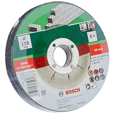 Image of Bosch 2609256334 Cutting Disc Set with Depressed Center for Stone (5 Piece)