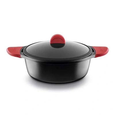 Image of Castey Cast Aluminum pan, Metal Induction, red, 28 cm