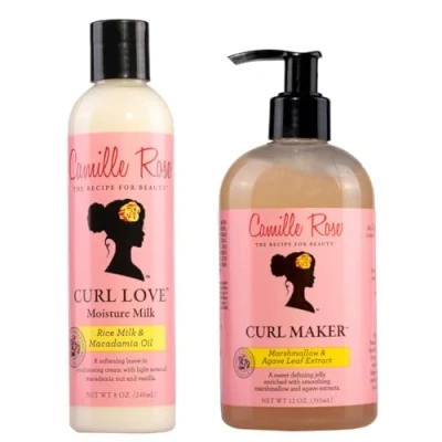 Image of Camille Rose Moisture Milk Leave In Hair Conditioner 240 ml and Curl Maker Jelly 355 Bundle