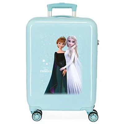 Image of Disney Frozen Frosted Light Cabin Suitcase Blue 38 x 55 20 cm Rigid ABS Side Combination Lock 34L 2 kg 4 Wheels Double Hand Luggage