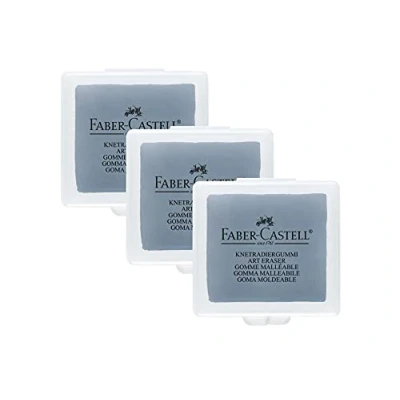 Image of Faber Castell Art Eraser 205004 Kneading 127220, Grey, Pack of 3