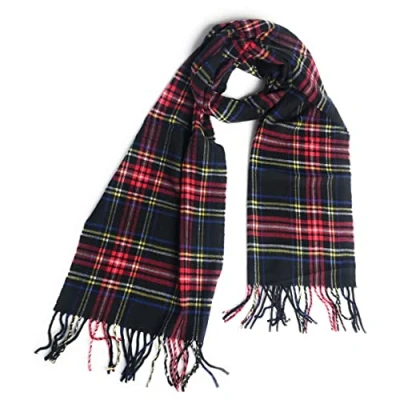 Image of KGM Super Soft Plaid Tartan Check Scarf Scarves for Men Woman`s Scarfs (Black Tartan)
