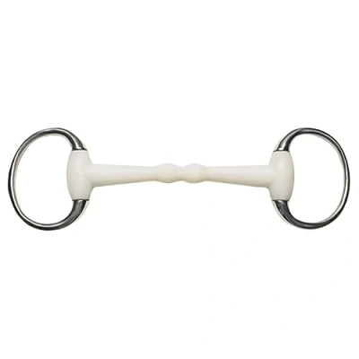 Image of Korsteel Flexi Mullen Mouth Eggbutt Snaffle Bit, IVory, 5&quot;