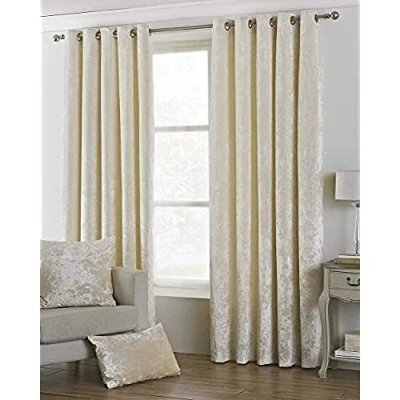 Image of Riva Paoletti Verona Ringtop Eyelet Curtains (Pair) Silver 229 cm Width X 137 Drop (90&quot; 54&quot; Inches)