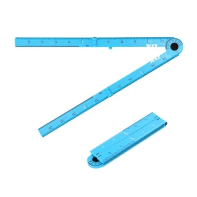 Image of OX TOOLS Pro 24 Inch Cyan Imperial Tuff Rule with 3 Quick Measure Sections &amp; Easy Angle Finder (OX P507303)