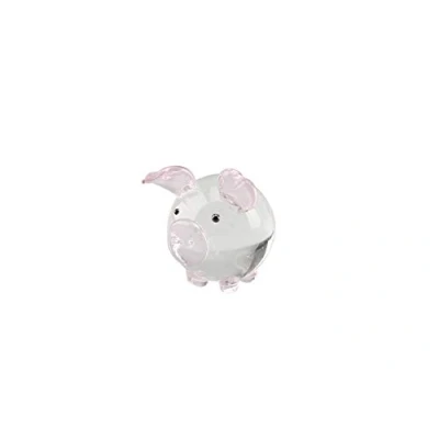 Image of CGB Giftware Glass Clear &amp; Pink Pig in Gift Box Artisan Glassware Range Animal Ornament SD560
