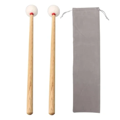 Image of BQLZR Percussion Drumstick Mallet Stick 4.57inch Length, Drum &amp; Mallets for Xylophone, Chime, Wood Block, Glockenspiel and Bells,Felt Middle Hard Felt Head Handle,Pack of 2
