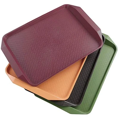 Image of Dynko 4 Packs Plastic Trays for Serving, Food Trays, Coloured