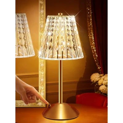 Image of One Fire Table Lamp,10 Way Dimmable Touch Lamps Bedside Lamps,3 Colors Rechargeable Lamp for Bedroom Lamp, Battery Living Room, Operated Cordless