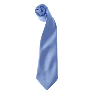 Image of Premier Colours Mens Satin Clip Tie (Pack of 2) (Mid Blue) One Size