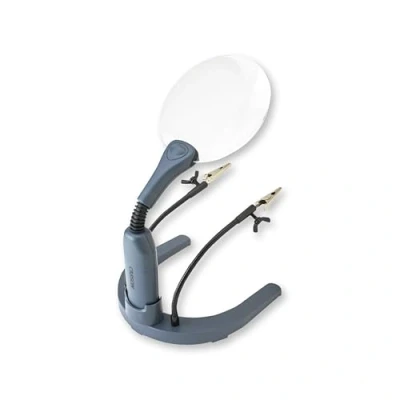 Image of Carson HelpingHands LED Lighted Hands Free Table Top 2x Magnifier with Adjustable Clamps