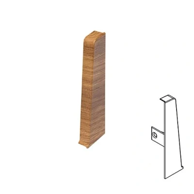 Image of Plastic Skirting Board High Line 2.5m PVC Right End Cap Alabama Oak M141