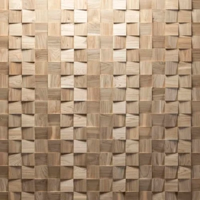 Image of Wall Cladding Made of Wood, 3D Look, Natural Oak Wood Panels, Decoration, Wooden Cladding, Wall, Design by model Dominus. (1 m2)