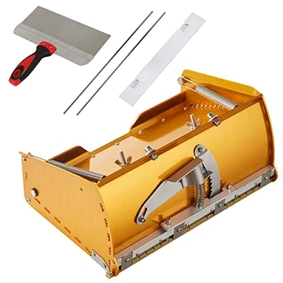 Image of VEVOR Drywall Flat Box, 10 Inch Wide Quick Clean, Aluminum Finishing Mud Box for Plasterboard, Wallboard, Sheetrock, Bonus Mudguard, Extra 2 Stainless Steel Blades (10/12 Inch)