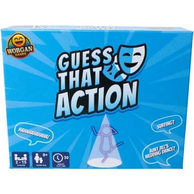 Image of Guess That Action Funny Act It Out Party Game ﻿ Fun for Family &amp; Friends 2 15 Players, Ages 8+ Perfect Kids, Teens, Adults