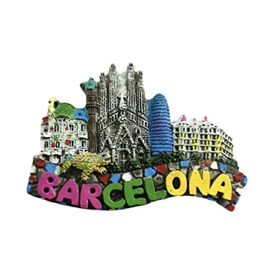 Image of Barcelona Spain 3D Landmark Letters Refrigerator Magnet Resin Travel Souvenirs,Handmade Home &amp; Kitchen Decoration Fridge Collection Gift