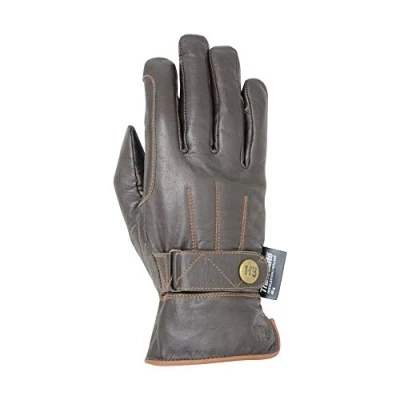 Image of Hy5 Thinsulate Leather Winter Equestrian Horse Riding Gloves (Brown, Medium)