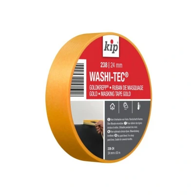 Image of Kip Gold Precision Edge Painters Masking Tape 24mm x 50m (1&quot;) for Painting and Decorating, Razor Sharp Lines, Washi
