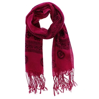 Image of Zac&#039;s Alter Ego Long Lightweight Om Sign Scarf with Tassels