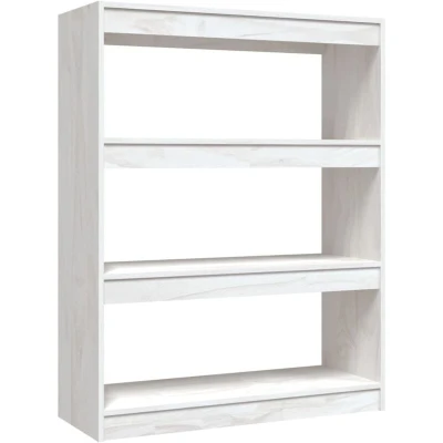 Image of vidaXL Book Cabinet/Room Divider White 100x30x103 cm Solid Pinewood