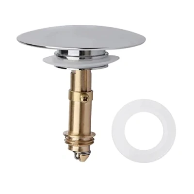 Image of Pop up Click Clack Plug,66mm Stopper, Push Sink Drain for Kitchen Bathroom Washbasin Bath, Solid Brass Chrome Plating