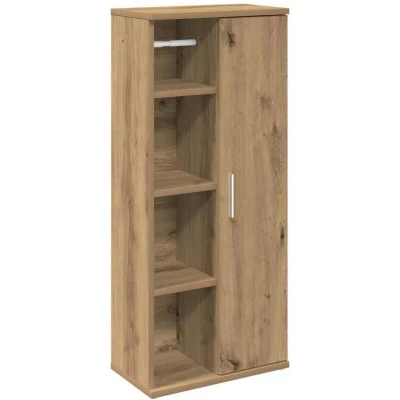Image of vidaXL Bathroom Cabinet Roll Holder Artisan Oak 39x22x90 cm Engineered Wood Modern Storage Furniture Adjustable Door Orientation