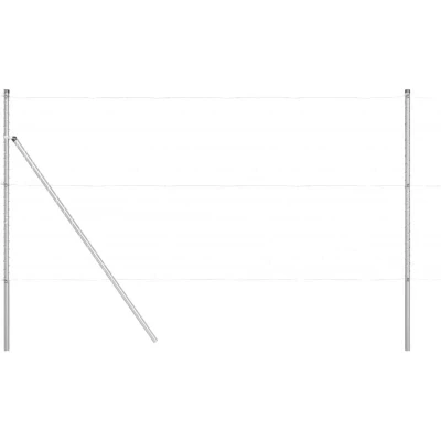 Image of vidaXL Fence Posts 52 pcs Ø32 mm 170 cm Galvanised Steel