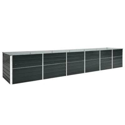Image of vidaXL Garden Raised Bed Galvanised Steel 480x80x77 cm Anthracite