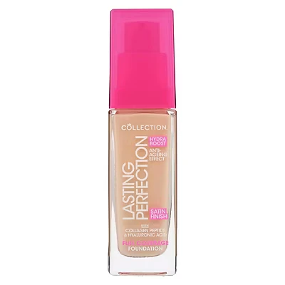 Image of Collection Cosmetics Lasting Perfection Satin Foundation, Full Coverage, Hydra Boost, 14C Caramel Cool 27ml