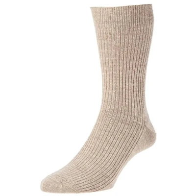 Image of HJ Hall Immaculate Wool Socks HJ70 Oatmeal 6 11