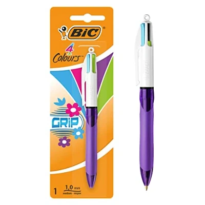 Image of Bic 4 Colours Grip Ballpoint Pen Fashion 1 Pack, 8922912