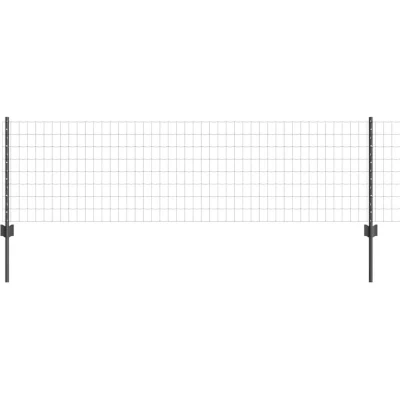 Image of vidaXL Euro Fence with 22 U Posts Grey 0,6x50 m Steel