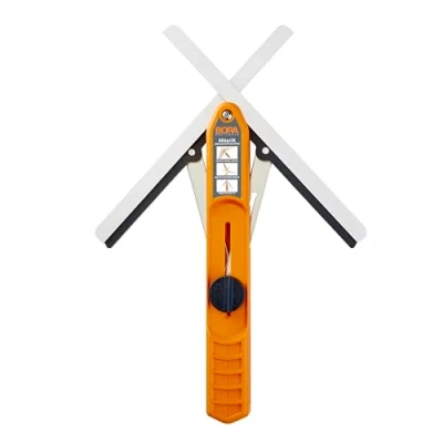 Image of Bora 530401 Miterix. The Exceptional Duplicator Measuring Tool That Splits So You Can Transfer Exact Miter Angle to Your Saw, Silver/Red