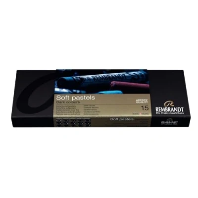 Image of Rembrandt Professional Soft Pastel Set Dark Colours 15 Whole Pastels