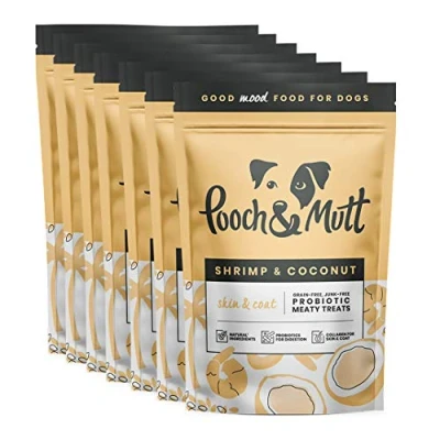 Image of Pooch &amp; Mutt Meaty Dog Treats (Grain Free), Shrimp Coconut, Pack of 7x120g