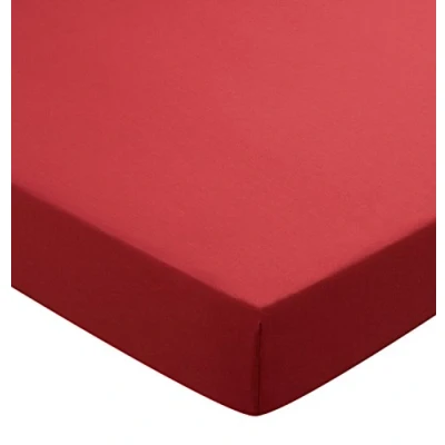 Image of Helena Springfield Plain Dye Percale 50/50 Fitted Sheet, Double, Red