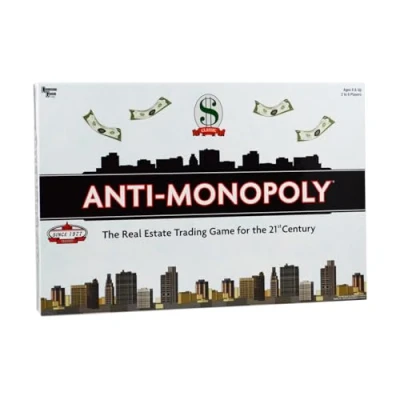 Image of University Games P01851 Anti Monopoly Board Game, 15 x 10.5 2.25 inches