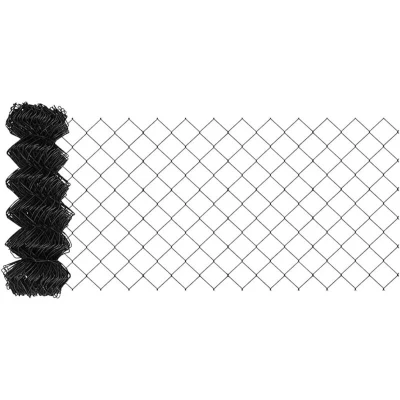 Image of vidaXL Chain Link Fence Grey 0.8x10 m Steel