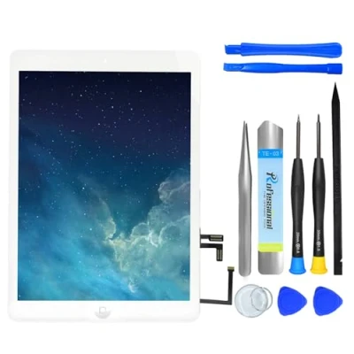 Image of NB+ Screen Replacement For iPad Air 2013 Touch Digitizer Pre Installed with Home Button and Adhesive Model A1474 A1475 A1476 (White)