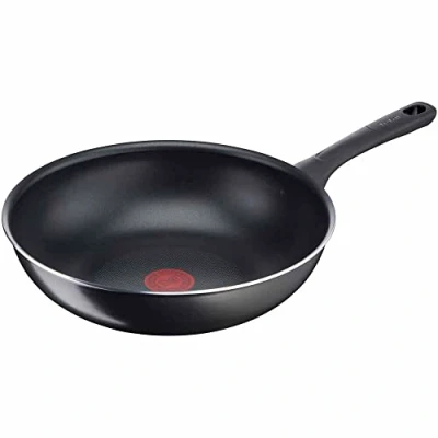 Image of Tefal B5581923 Day by 28cm Wok, Titanium Non Stick Coating, Thermo Signal, Easy Cleaning, Black