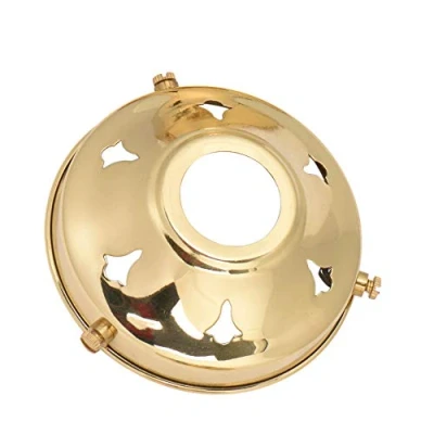 Image of ElekTek Glass Lamp Shade Gallery Fitting for B22 Ring Bulb Holders 3.25 Inch Brass