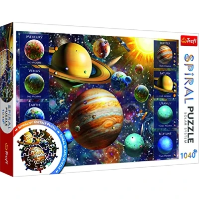 Image of abgee 916 40013 EA 1040pcs Spiral Puzzle Solar System, Multicoloured